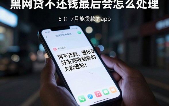 黑网贷不还钱最后会怎么处理，甄选5个7月能贷款的app