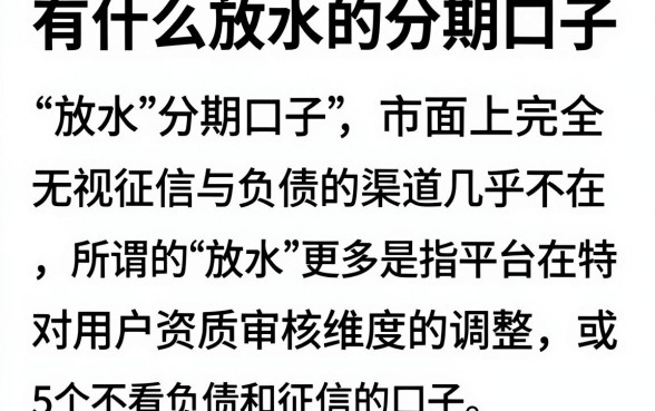 有什么放水的分期口子，细致阐述5个不看负债和征信的口子