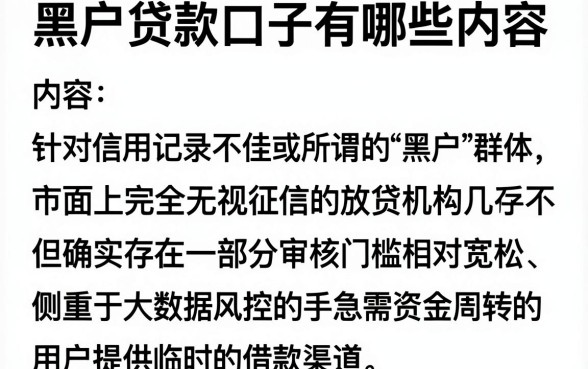 黑户贷款口子有哪些内容,汇整五个手机可以临时借钱的app