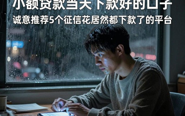 小额贷款当天下款好的口子，诚意推荐5个征信花居然都下款了的平台