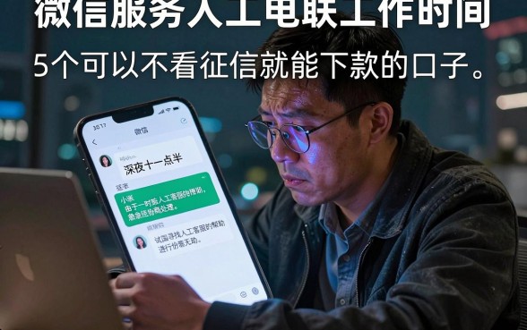 微信服务人工电联工作时间，详尽说明5个可以不看征信就能下款的口子