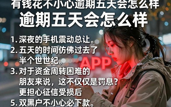 有钱花不小心逾期五天会怎么样,罗列五个双黑户必下款的口子