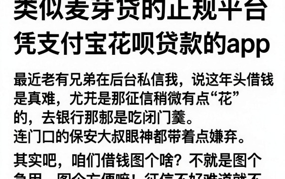 类似麦芽贷的正规平台,揭秘五个凭支付宝花呗贷款的app