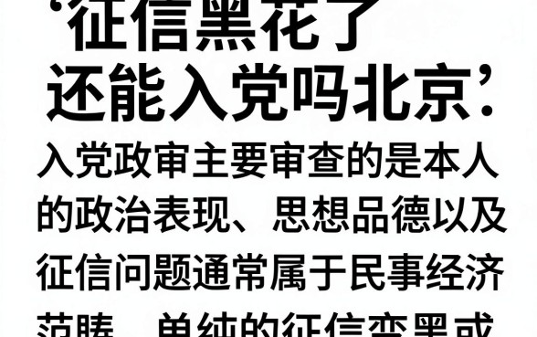 征信黑花了还能入党吗北京，诚意推荐5个急用不求评分快借无忧的平台