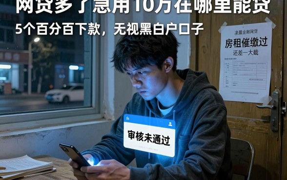 网贷多了急用10万在哪里能贷，详细阐述5个百分百下款无视黑白户口子
