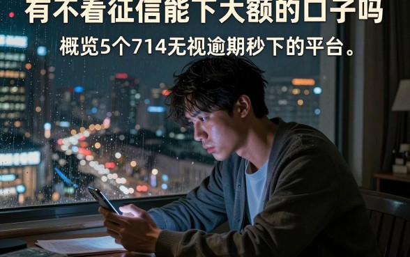 有不看征信能下大额的口子吗，概览5个714无视逾期秒下的平台