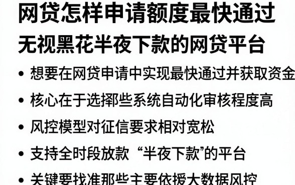 网贷怎样申请额度最快通过,胪列五个无视黑花半夜下款的网贷平台