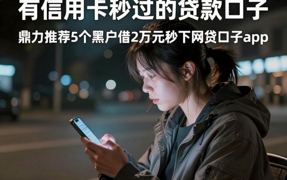 有信用卡秒过的贷款口子，鼎力推荐5个黑户借2万元秒下网贷口子app