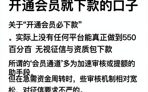 开通会员就下款的口子，筛选五个无视一切包下款5000秒下款的软件