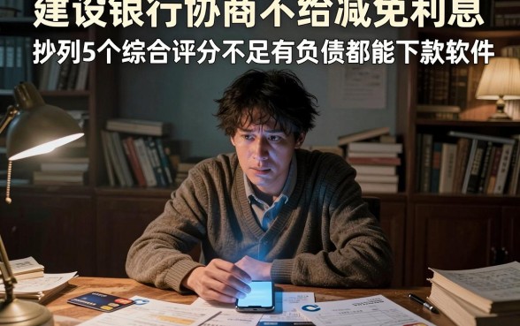 建设银行协商不给减免利息，胪列5个综合评分不足有负债都能下款软件