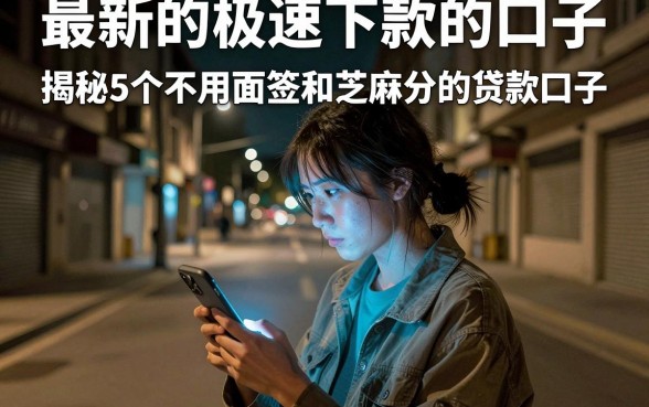 最新的极速下款的口子，揭秘5个不用面签和芝麻分的贷款口子
