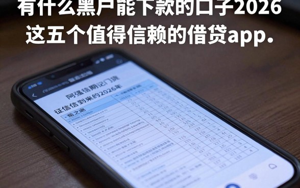 有什么黑户能下款的口子2026，规整五个值得信赖的借贷app