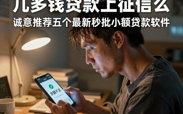 几多钱贷款上征信么，诚意推荐五个最新秒批小额贷款软件