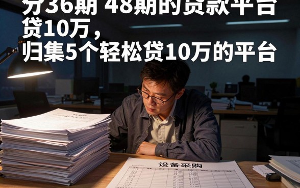 分36期 48期的贷款平台,贷10万，归集5个轻松贷10万的平台