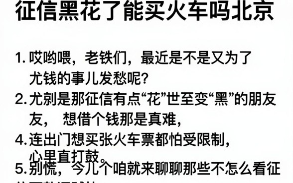征信黑花了能买火车吗北京，胪列5个征信花了可以借钱的网贷平台