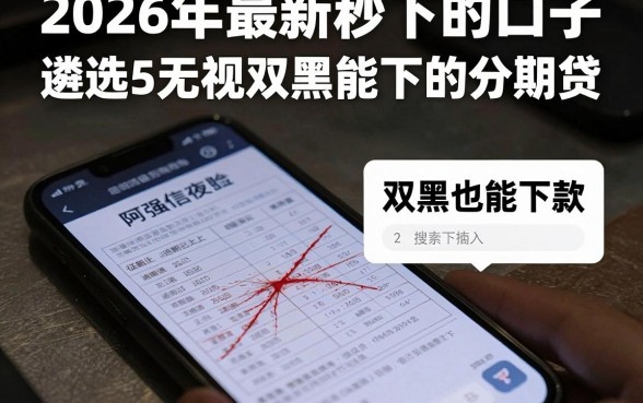 2026年最新秒下的口子，遴选5个无视双黑能下的分期贷