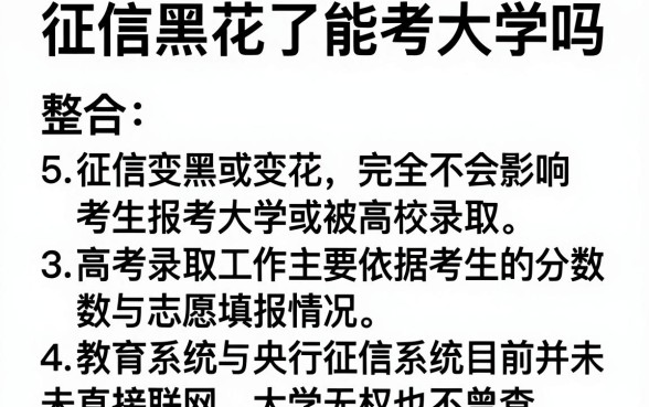 征信黑花了能考大学吗，整合5个对征信宽松的网贷软件