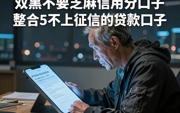双黑不要芝麻信用分口子，整合5个不上征信的贷款口子