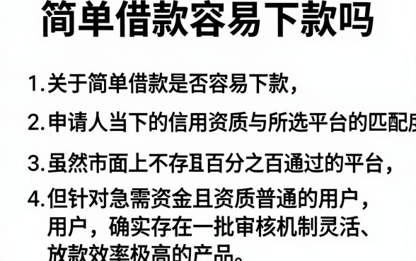 简单借款容易下款吗,条列五个秒批网贷轻松贷的平台