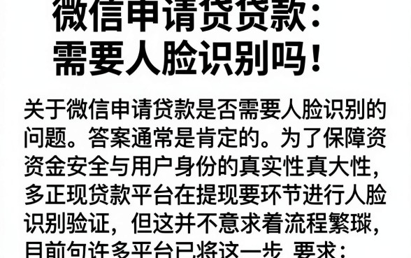 微信申请贷款需要人脸识别吗,概览五个简单容易贷款口子