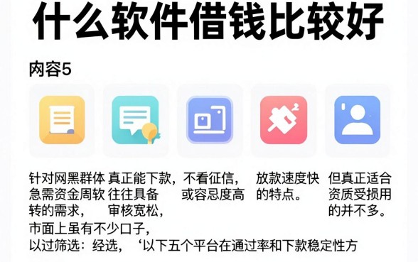 什么软件借钱比较好，陈列5个网黑真正能下款的app