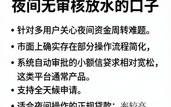夜间无审核放水的口子，详细阐述五个信用卡贷款口子好软件