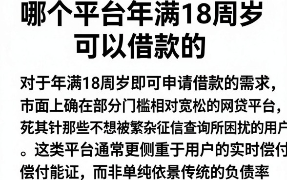 哪个平台年满18周岁可以借款的，精选五个不看负债的网贷app