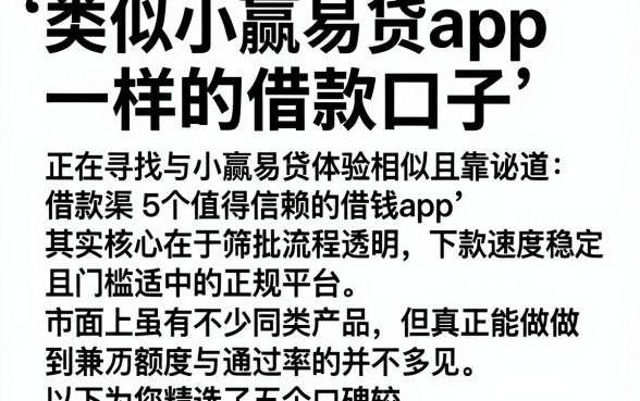 类似小赢易贷app一样的借款口子,揭秘5个值得信赖的借钱app