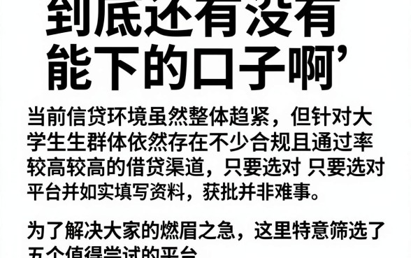 到底还有没有能下的口子啊,汇整5个大学生可以使用的app