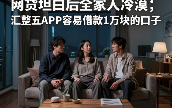 网贷坦白后全家人冷漠，汇整五个APP容易借款1万块的口子