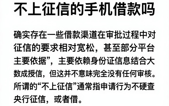 不上征信的手机借款吗,归集五个凭身份证借款的软件