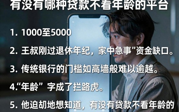 有没有哪种贷款不看年龄的平台，条列五个1000至5000的小额贷款软件