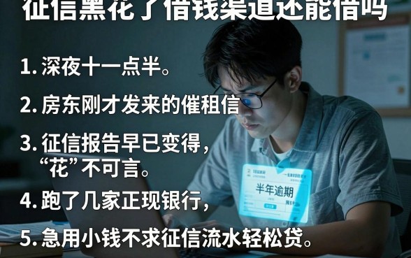 征信黑花了借钱渠道还能借吗，胪列5个急用小钱不求征信流水轻松贷的口子