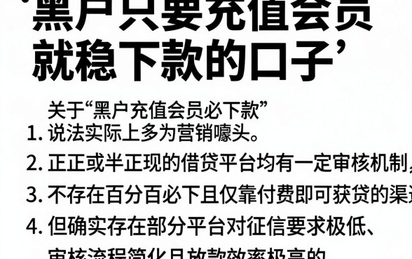 黑户只要充值会员就稳下款的口子,枚举五个不看征信网贷平台放款快的平台
