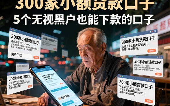 300家小额贷款口子,详细阐述5个无视黑户也能下款的口子