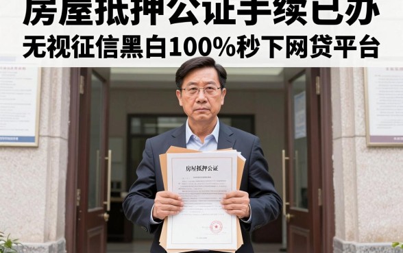房屋抵押公证手续已办,揭秘五个无视征信黑白100%秒下网贷平台