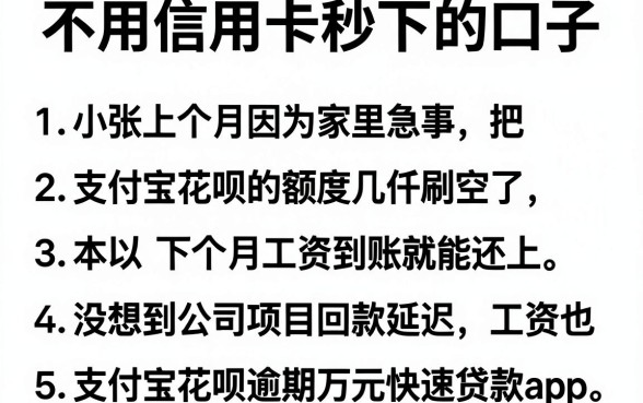 不用信用卡秒下的口子，罗列五个支付宝花呗逾期万元快速贷款app