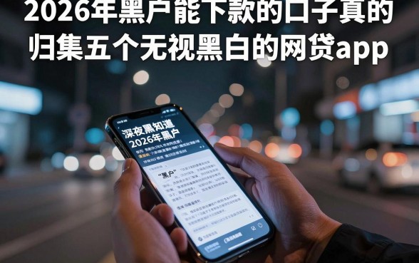 2026年黑户能下款的口子真的，归集五个无视黑白的网贷app