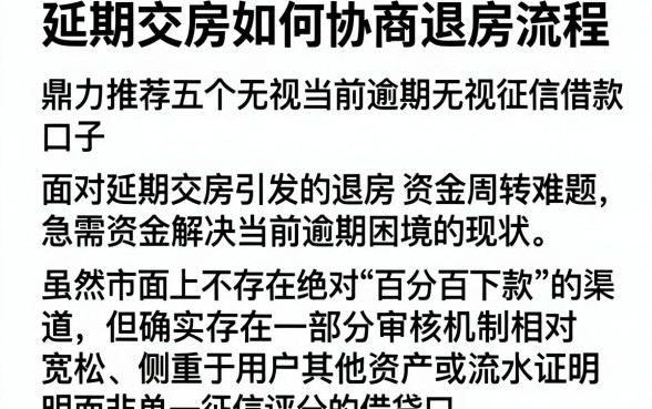延期交房如何协商退房流程,鼎力推荐五个无视当前逾期无视征信的借款口子