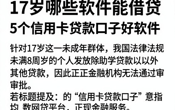 17岁哪些软件能借贷，详尽说明5个信用卡贷款口子好软件