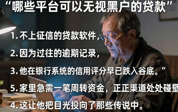 哪些平台可以无视黑户的贷款,条列五个不上征信的贷款软件