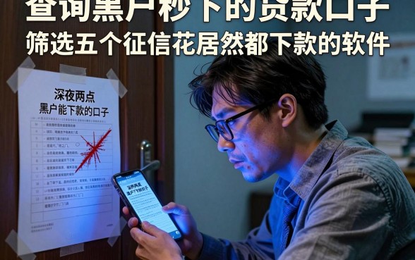查询黑户秒下的贷款口子，筛选五个征信花居然都下款的软件