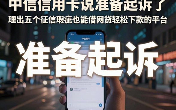 中信信用卡说准备起诉了,理出五个征信瑕疵也能借网贷轻松下款的平台