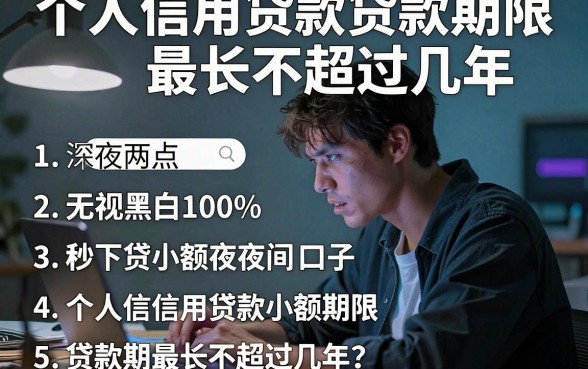 个人信用贷款贷款期限最长不超过几年，罗列5个无视黑白100%秒下网贷小额夜间口子