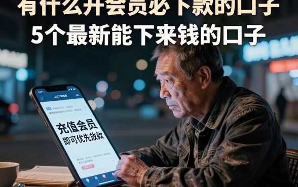 有什么开会员必下款的口子,详细阐述5个最新能下来钱的口子