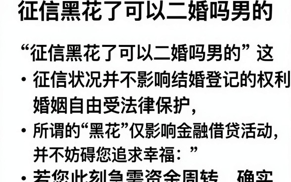 征信黑花了可以二婚吗男的，梳理5个网贷无视不查征信口子