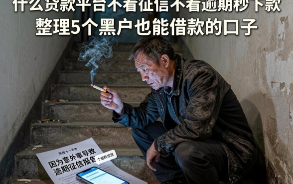 什么贷款平台不看征信不看逾期秒下款，整理5个黑户也能借款的口子