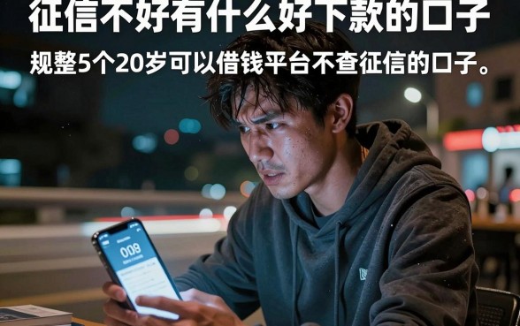 征信不好有什么好下款的口子，规整5个20岁可以借钱平台不查征信的口子