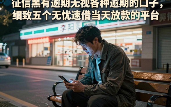 征信黑有逾期无视各种逾期的口子，细致阐述五个无忧速借当天放款的平台