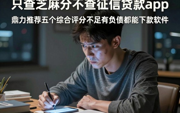 只查芝麻分不查征信贷款app，鼎力推荐五个综合评分不足有负债都能下款软件